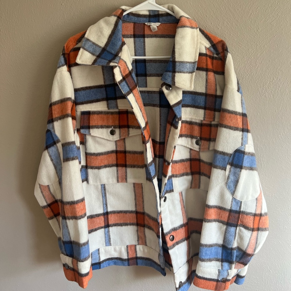 Cato Orange and Blue Plaid Jacket